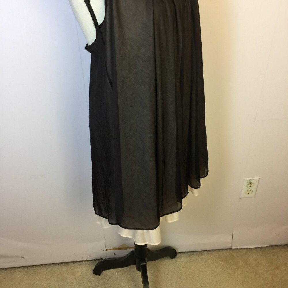 Betsey Johnson Intimates Nightgown Dress Womens Sz L Black Pink Layered Vintage - Picture 8 of 16